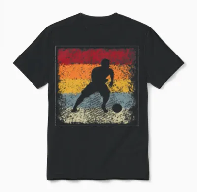 Soccer Retro Unisex T-Shirt - Black
