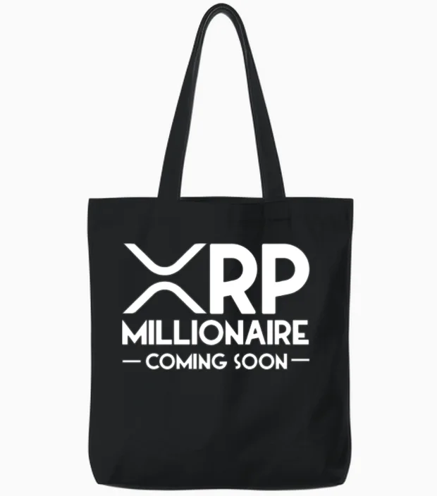 Xrp Millionaire Coming Soon Ripple Xrp Crypto Tote Bags in Black