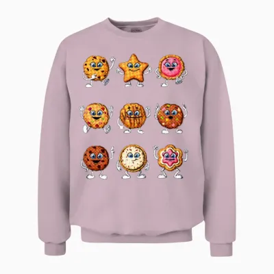 Funny Cookies Unisex Sweatshirt - Light Pink
