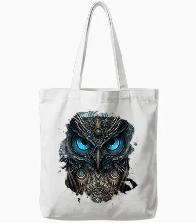 Pm-Artistic Die Dunkle Eule Der Fantasie T-Shirt Schwarz Unisex-Erwachsene Klein Eu S Tote Bags - White