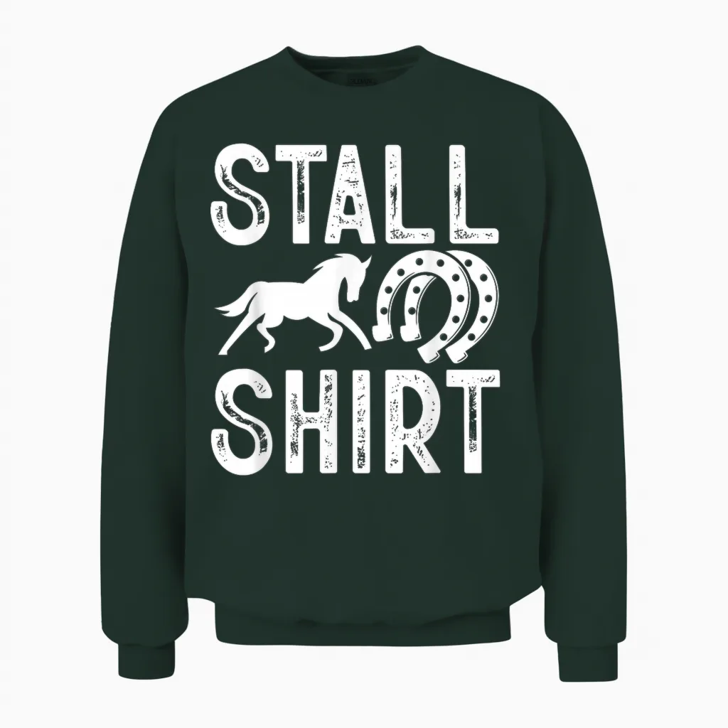 Stable Shirt Riding Horse Animal Horse Holder Women's T-Shirt, Black Unisex Sweatshirt in Forest