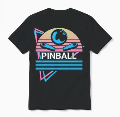 Pinball Machine Retro Unisex T-Shirt - Black