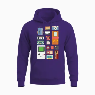 Retro 90's Technology Gadgets Gift Unisex Hoodie - Purple