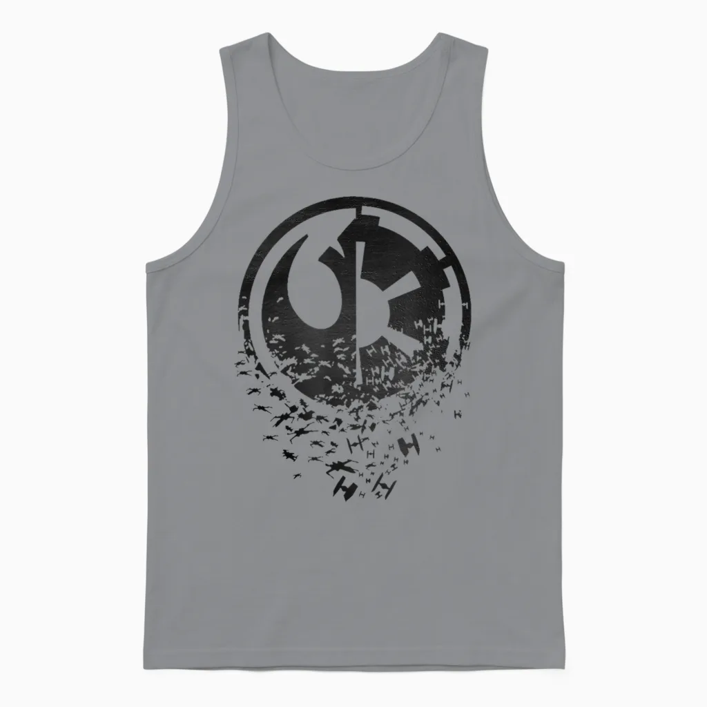 Star Wars Classic Rebel Alliance & Galactic Empire Split Unisex Tank Top in Sport Grey
