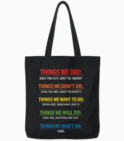 Things We Did T Music Song Lyrics Retro Vintage Tote Bags - Black