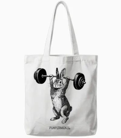 Osterhase Gewichtheben Pumpernickel Hase Gym Fitness Tote Bags - White
