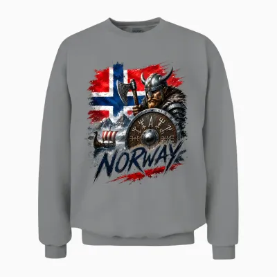 T-Shirt Drapeau De La Norvège, T-Shirt De La Norvège Pour Homme Et Enfant Unisex Sweatshirt - Sport Grey