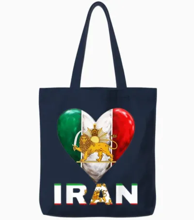Shir O Khorshid Iran Löwe & Sonne Persisches Emblem Iranische Flagge Tote Bags - Navy