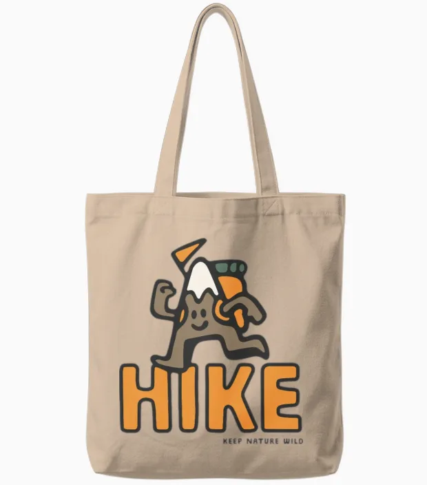 Mountain Hike Hiking & Outdoors Gift Tote Bags in Natural