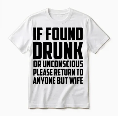 Drunk Husband Wife Funny Unisex T-Shirt - White