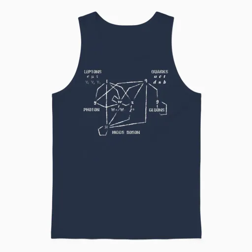 Higgs Boson Quarks Unisex Tank Top in Navy
