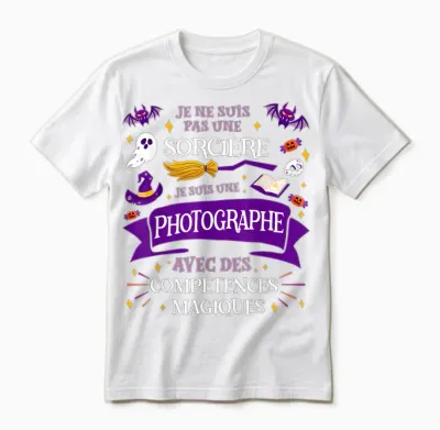 Pas Une Sorcière Je Suis Une Photographe Cadeau Photographie Unisex T-Shirt - White