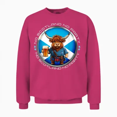 No Scotland No Party Scottish Flag Saltire Unisex Sweatshirt - Heliconia