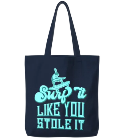 Surfer Retro Surfing Tote Bags - Navy