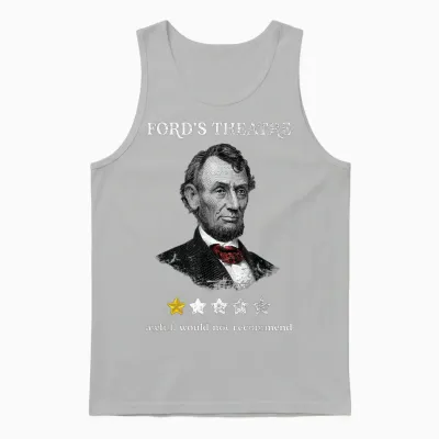 History-Of-Us-Presidents-Outfits Soulz Ford's Theater Presidential History Abe Lincoln Funny Unisex-Adults T-Shirt, Black, Small Unisex Tank Top - Ash