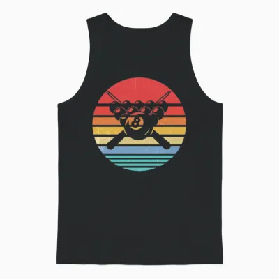 Billiard Retro Vintage Style Unisex Tank Top - Black