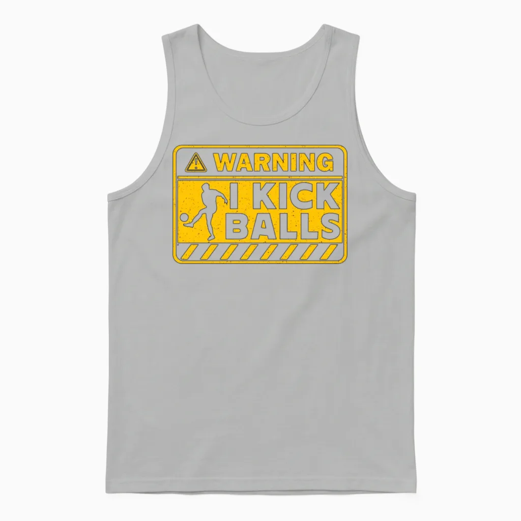 Kickball Warning I Kick Balls Kickball Tournament Unisex Tank Top in Ash