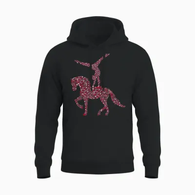 Voltigieren Volti Horse Girls' Rider Women's T-Shirt, White Unisex Hoodie - Black
