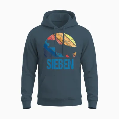Dino 7 Jahre | Dinosaurier | 7. Geburtstag Junge Dino-Fan Unisex Hoodie - Dark Heather
