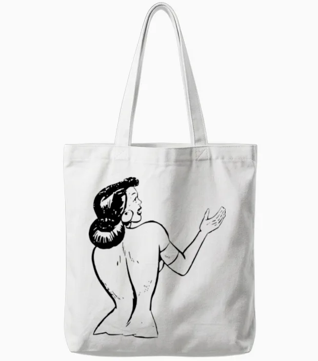 Pin Up Tote Bags in White