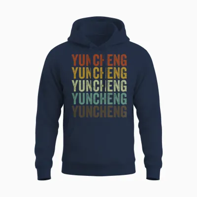 Yuncheng China Retro Vintage Unisex Hoodie - Navy