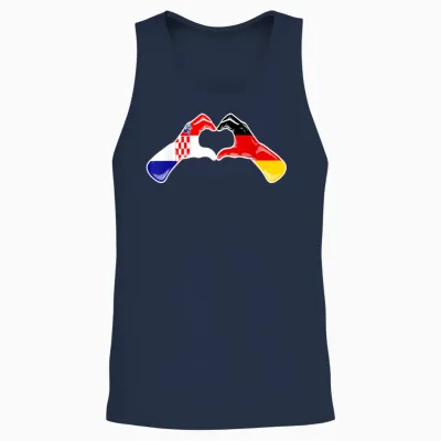 Kroatien Deutschland Flagge - Kroatisch Deutsches Herz Unisex Tank Top - Navy