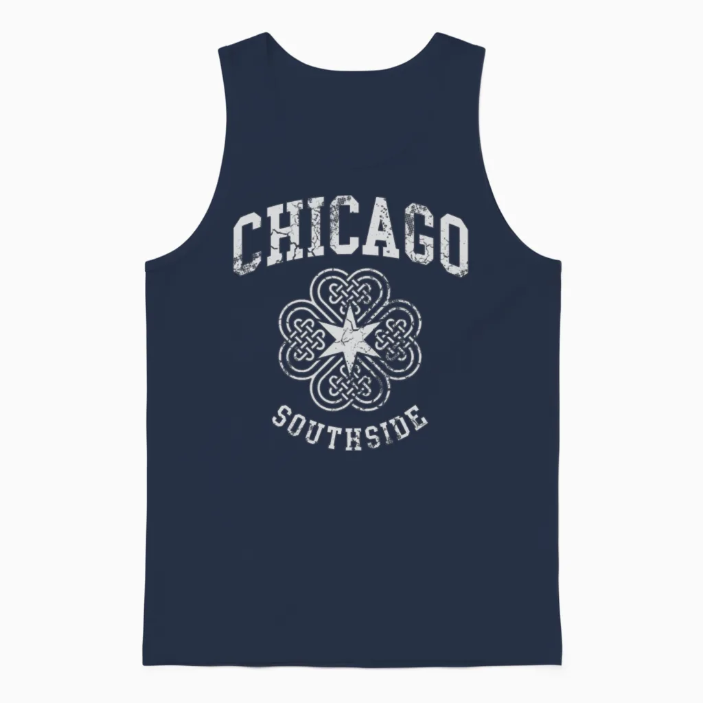 Chicago Southside Irish St Patricks Day Unisex Tank Top in Navy