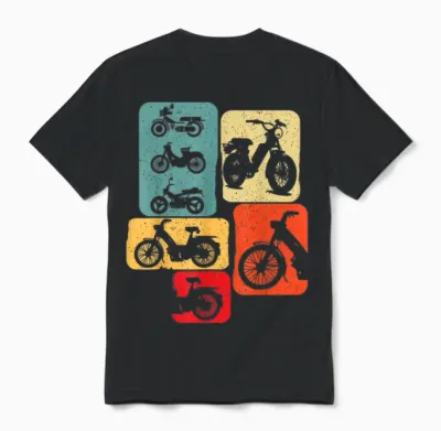 Moped Mob Mobeur Mopeds Boy Man Ritro Unisex T-Shirt - Black