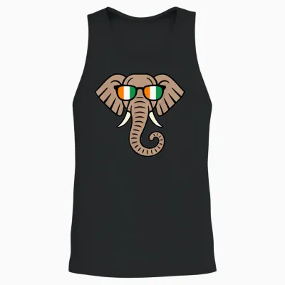 Ivory Coast Elephant & Côte D’ivoire Flag. Men, Women & Unisex Tank Top - Black