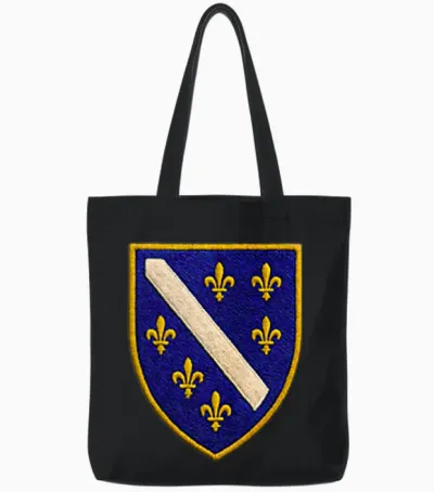 Bosnien-Hercegowina-Erbe | Bosna Lily Shield Tote Bags - Black