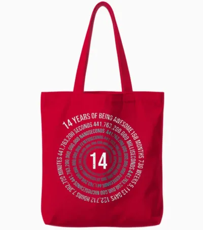 14 Jahre Geburtstag Helix 14 Jahr Jungen Mädchen Geburtstags Tote Bags - Red