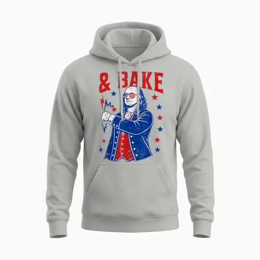 Funny Shake and Bake 4th of July Couple Matching Men Women Unisex Hoodie - Ash