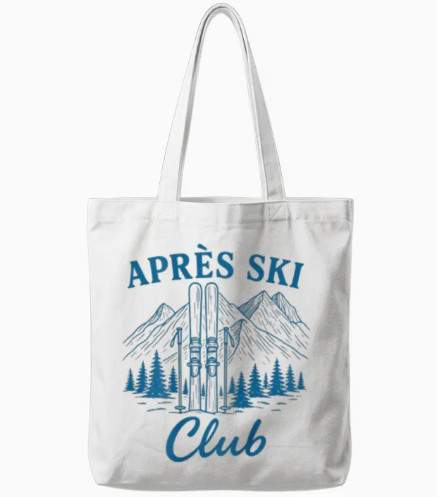 Après Ski Club Tote Bags in White