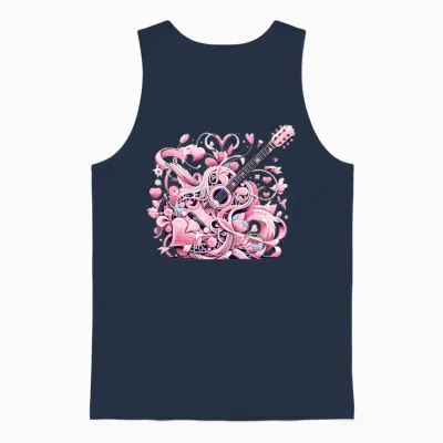 Retro Style Guitar for Guitarists Unisex Tank Top - Navy