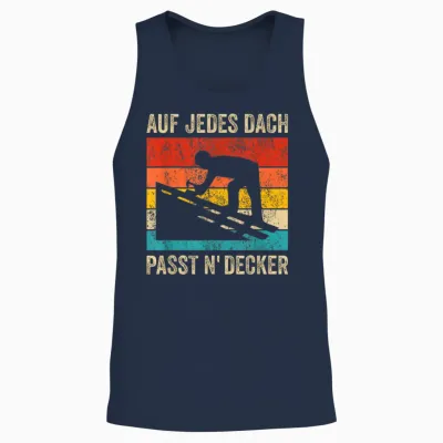 Lustiges Herren Dachdecker Retro Vintage Unisex Tank Top - Navy