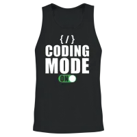 Coder Coding Humor Coding Mode On Unisex Tank Top - Black – 2