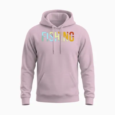 Fishing Retro Unisex Hoodie - Light Pink