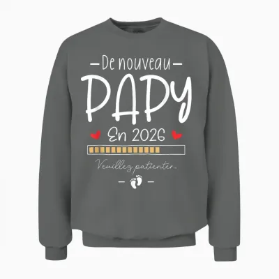Humour Announcement Grandpa Pregnancy Grandpa Encore Papi 2026 Unisex Sweatshirt - Graphite Heather