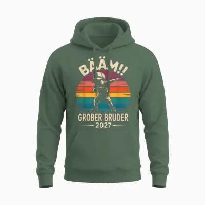 Bääm Großer Bruder 2027 Cooles Dabbing Für Werdende Brüder Unisex Hoodie - Military Green