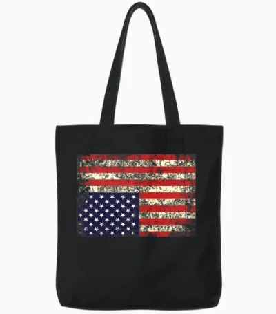 America in Distress Upside Down Tote Bags - Black