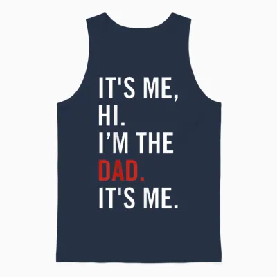 Retro It's Me Hi I'm the Dad It's Me for Mens Dad Unisex Tank Top - Navy