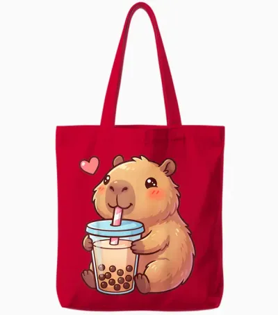 Pyjama Mignon Capybara Pour Filles Niña Kids Adolescents Kawaii Anime Tote Bags - Red