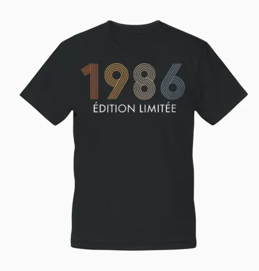 1986 Limited Edition 40 Years Birthday Unisex T-Shirt - Black
