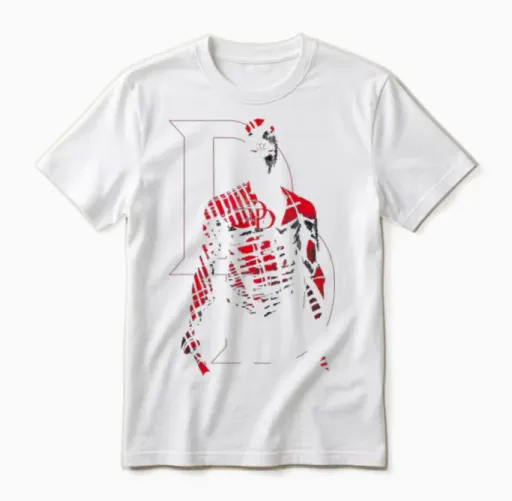 Marvel Comics Retro Daredevil in Red Shadows Unisex T-Shirt in White