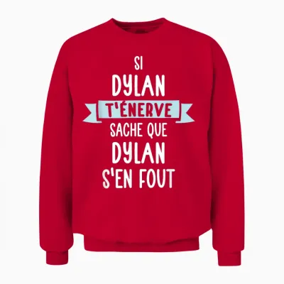 Gift Man Humor Name Personalized Dylan T-Shirt, Black, S Unisex Sweatshirt - Red