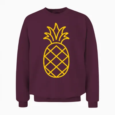 Kleine Ananasfrucht, Minimalistische Einfache Ananas Unisex Sweatshirt - Maroon