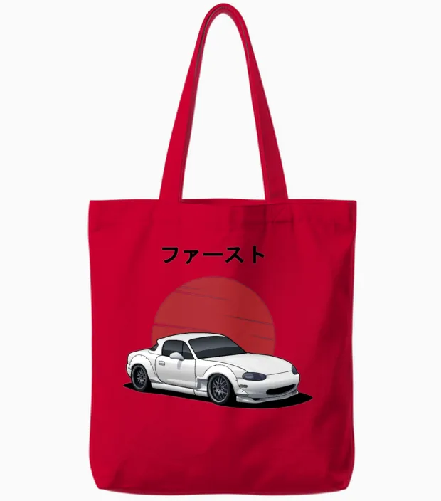 Mazda Miata Mx5 Tote Bags in Red