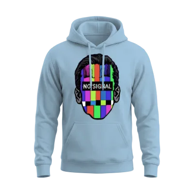 No Signal Tv Retro Design Unisex Hoodie - Light Blue