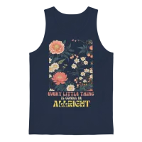 Boho Floral Vintage Everything Gonna Be Alright Unisex Tank Top - Navy – 1