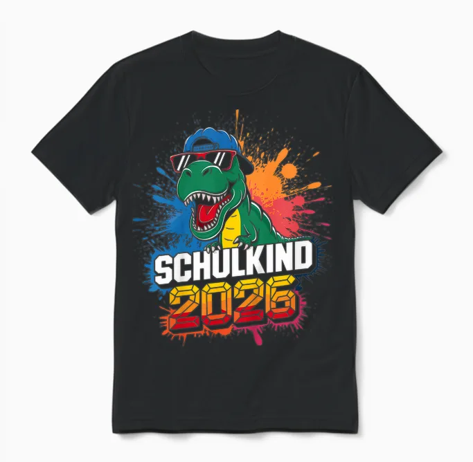 Kinder Schulkind 2026 Einschulung Erster Tag Schulstart Grundschule Unisex T-Shirt in Black